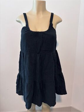 Z Supply Black Tiered Cotton Gauze SunDress XS